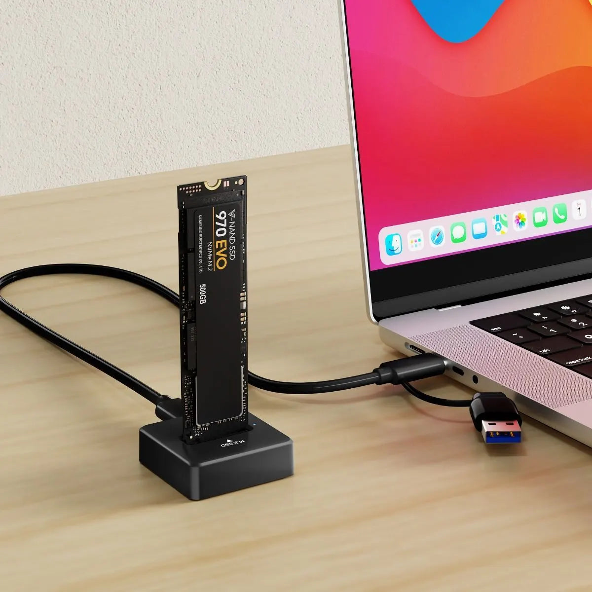 mbeat H5 USB-C/A 10Gbps M.2 NVMe & SATA SSD Mini Dock - Image 2