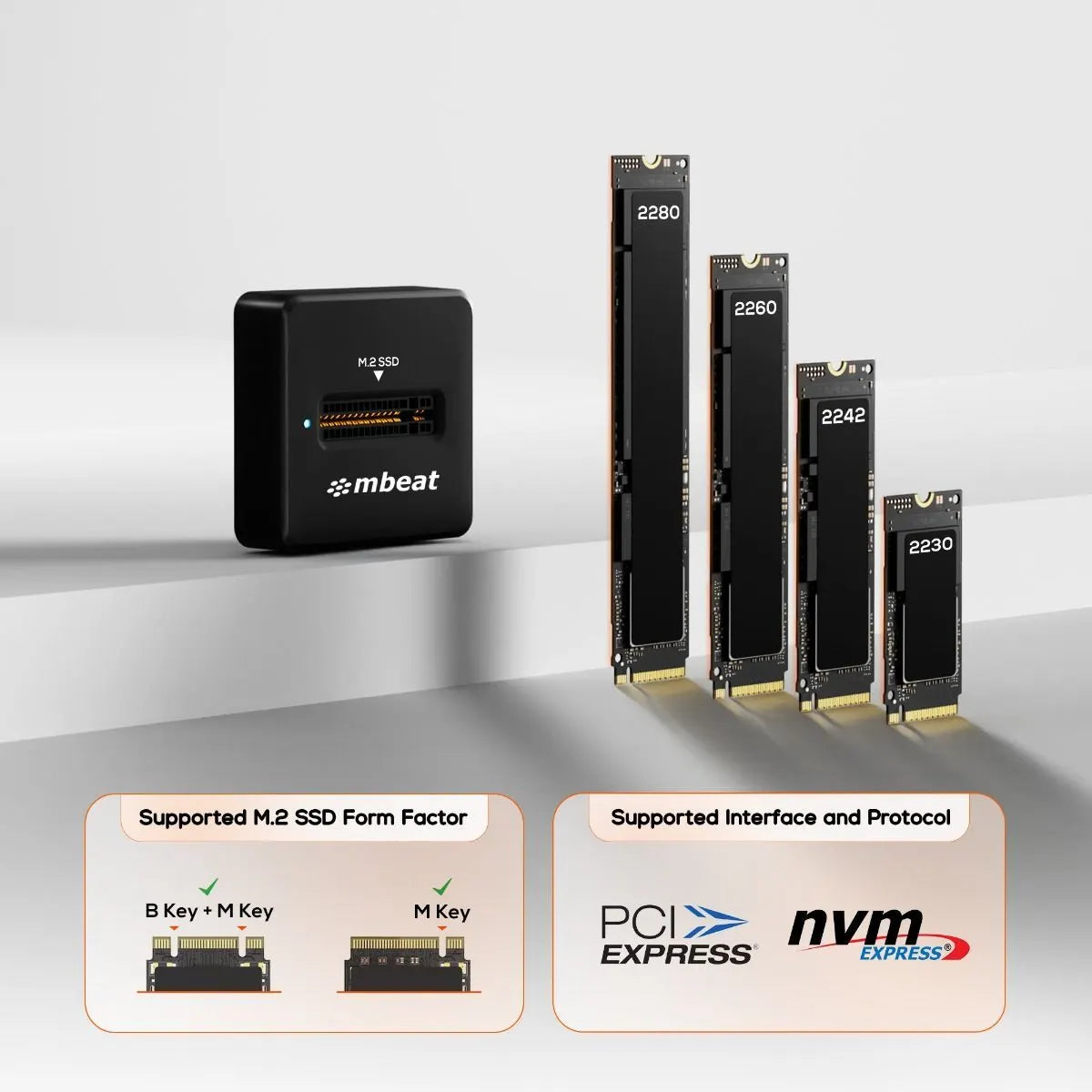 mbeat H5 USB-C/A 10Gbps M.2 NVMe & SATA SSD Mini Dock - Image 4