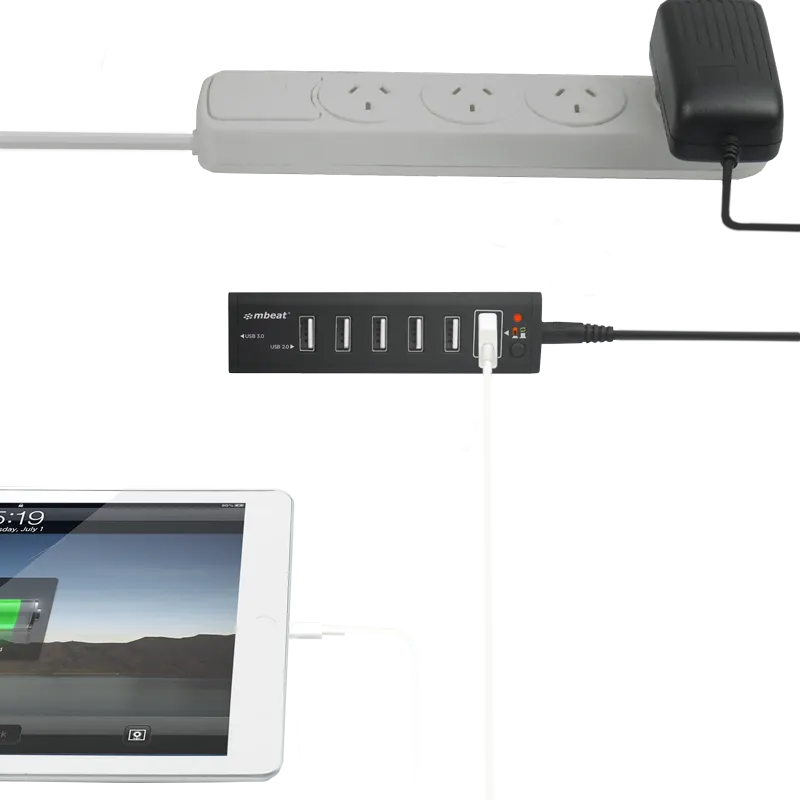 mbeat 7-Port USB 3.0 x 1 + USB 2.0 x 6 Hub with 2.1A Smart Charging Function - Image 6