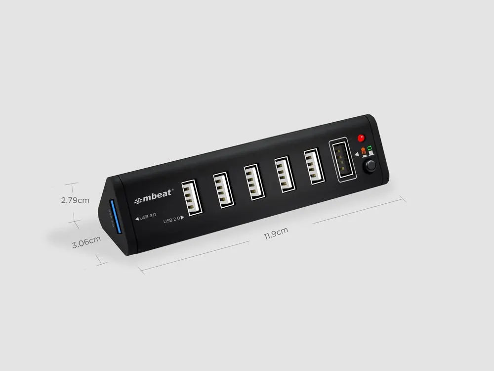 mbeat 7-Port USB 3.0 x 1 + USB 2.0 x 6 Hub with 2.1A Smart Charging Function - Image 2