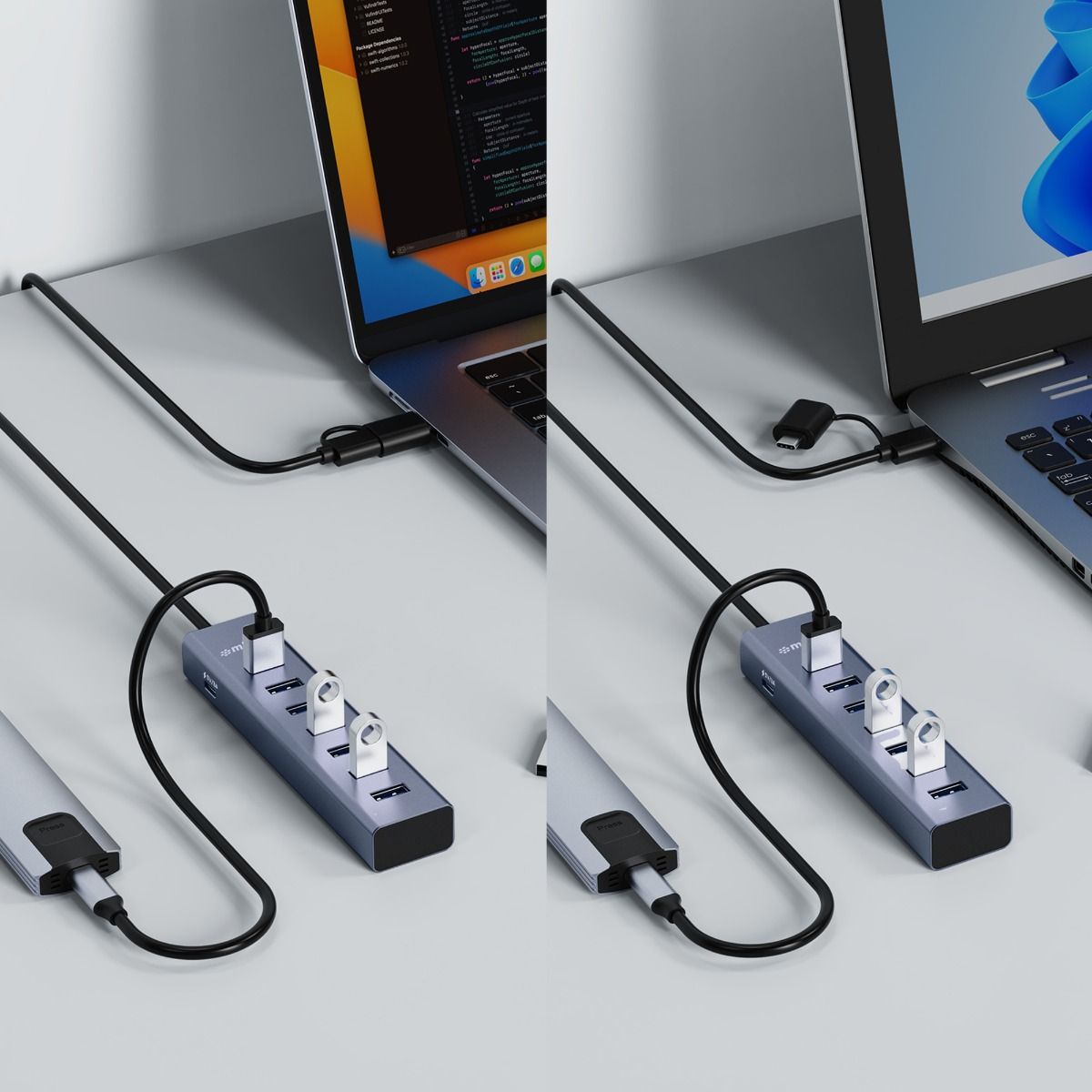 mbeat 7-Port USB Hub with Dual USB-A & USB-C Connector - Image 2
