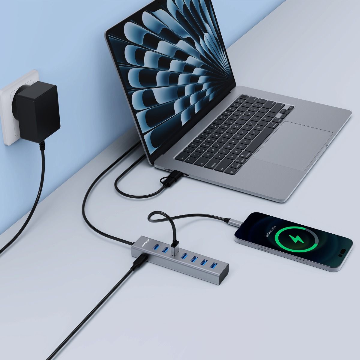 mbeat 7-Port USB Hub with Dual USB-A & USB-C Connector - Image 4