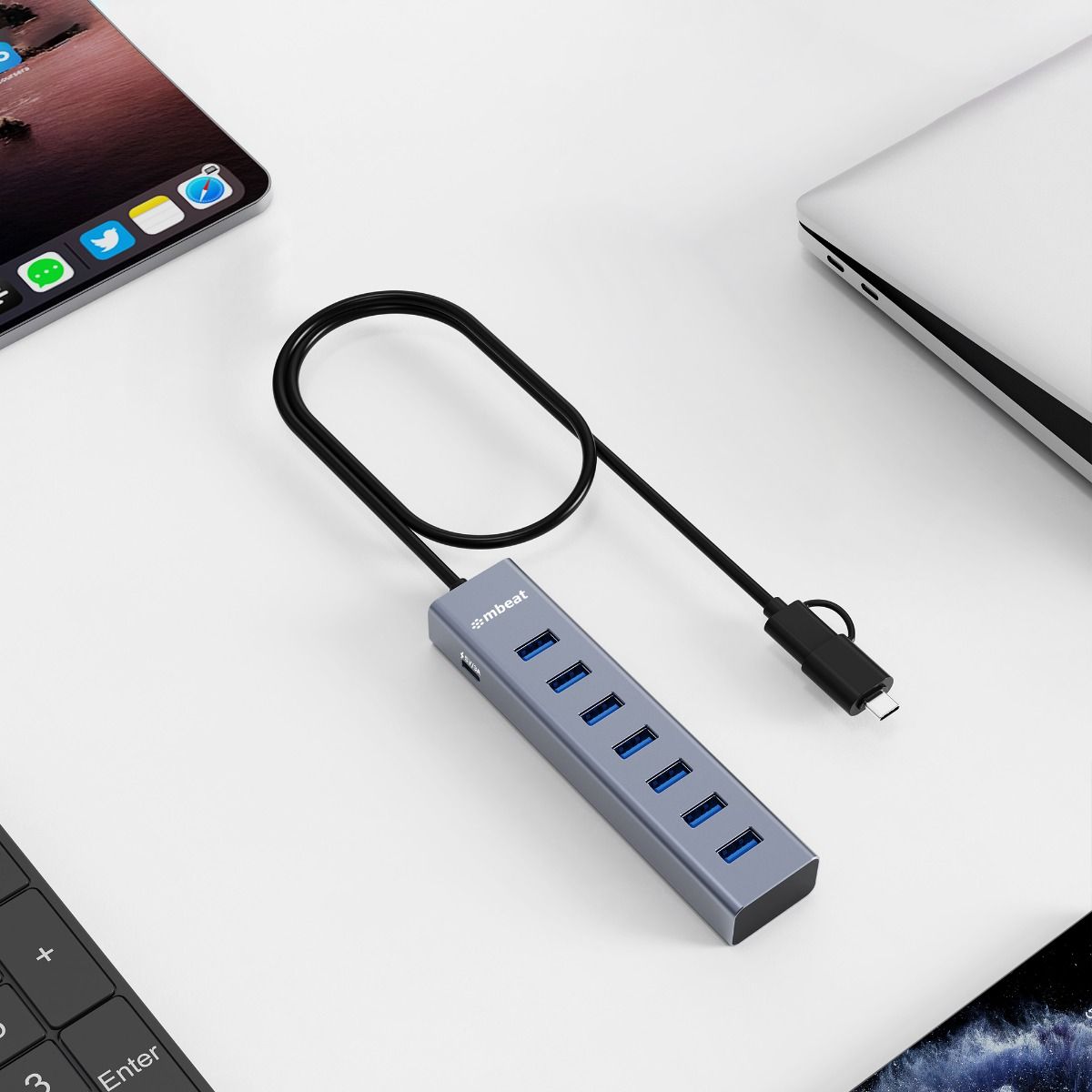 mbeat 7-Port USB Hub with Dual USB-A & USB-C Connector - Image 6