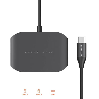 USB-C Multi-port Adapter (HDMI + USB 3.0 + USB 2.0)- Space Grey, Aluminium Design - Image 3