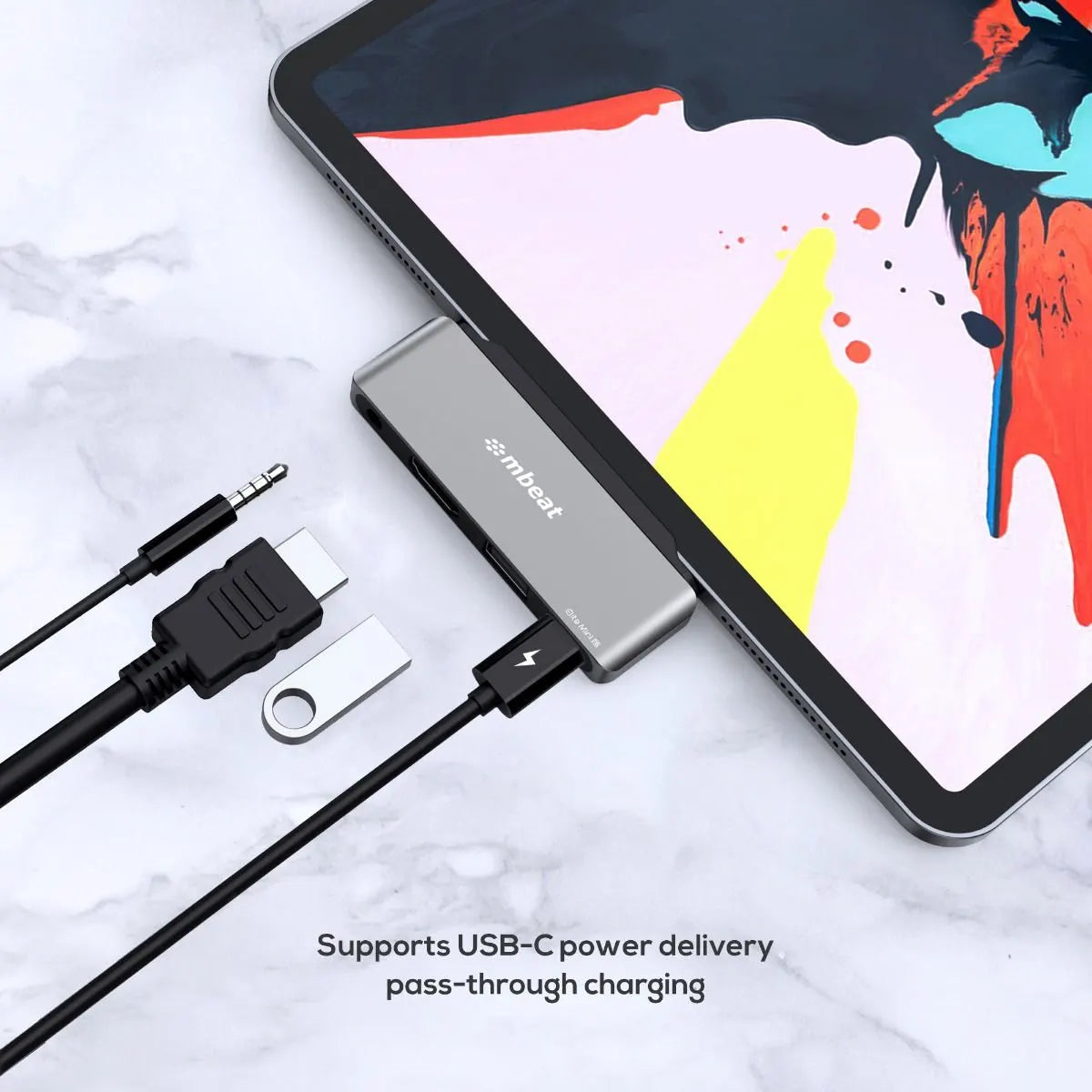 mbeat Elite Mini 4-In-1 USB-C Mobile Hub for iPad Pro, USB-C Tablet and Laptop - Image 6