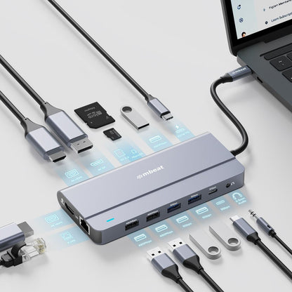 mbeat Elite X14 Triple 4K Display Multi-Port USB-C Hub - Image 2