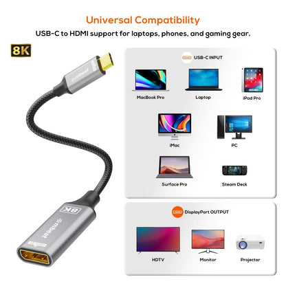 mbeat Tough Link 8K USB-C to DP Adapter - Space Grey - Image 5