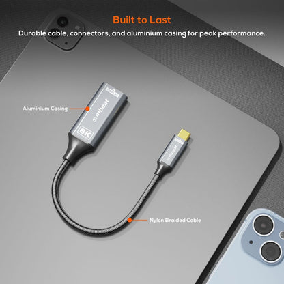 mbeat Tough Link 8K USB-C to DP Adapter - Space Grey - Image 6