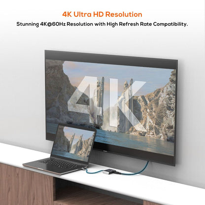 mbeat Tough Link USB-C to DP&HDMI Dual 4K/60Hz MST Adapter - Space Grey - Image 3