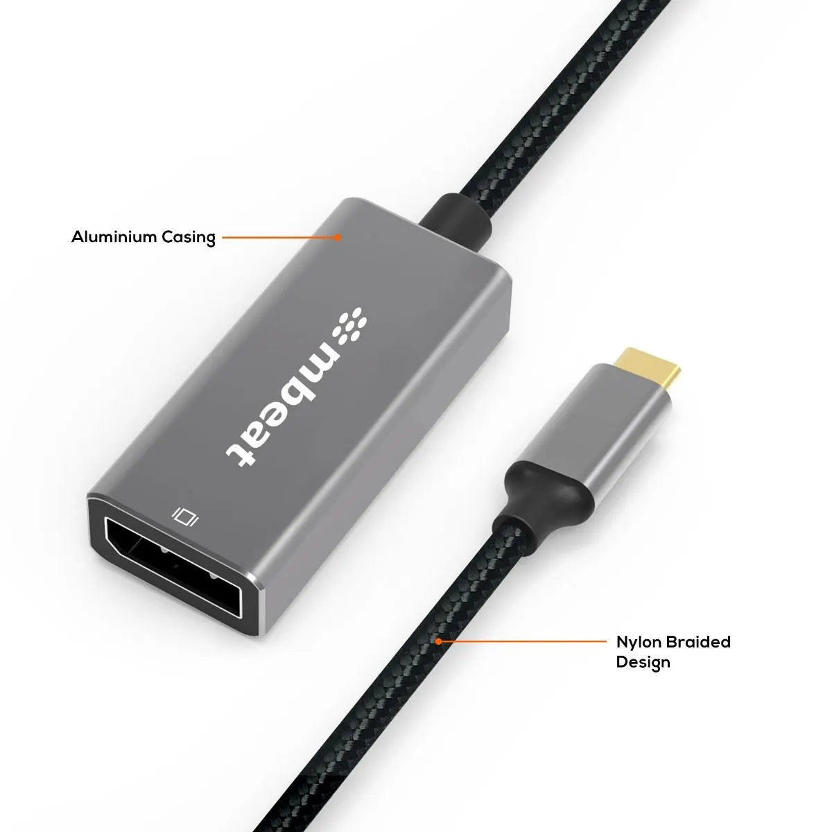 mbeat Elite USB-C to Display Port Adapter - Space Grey - Image 5