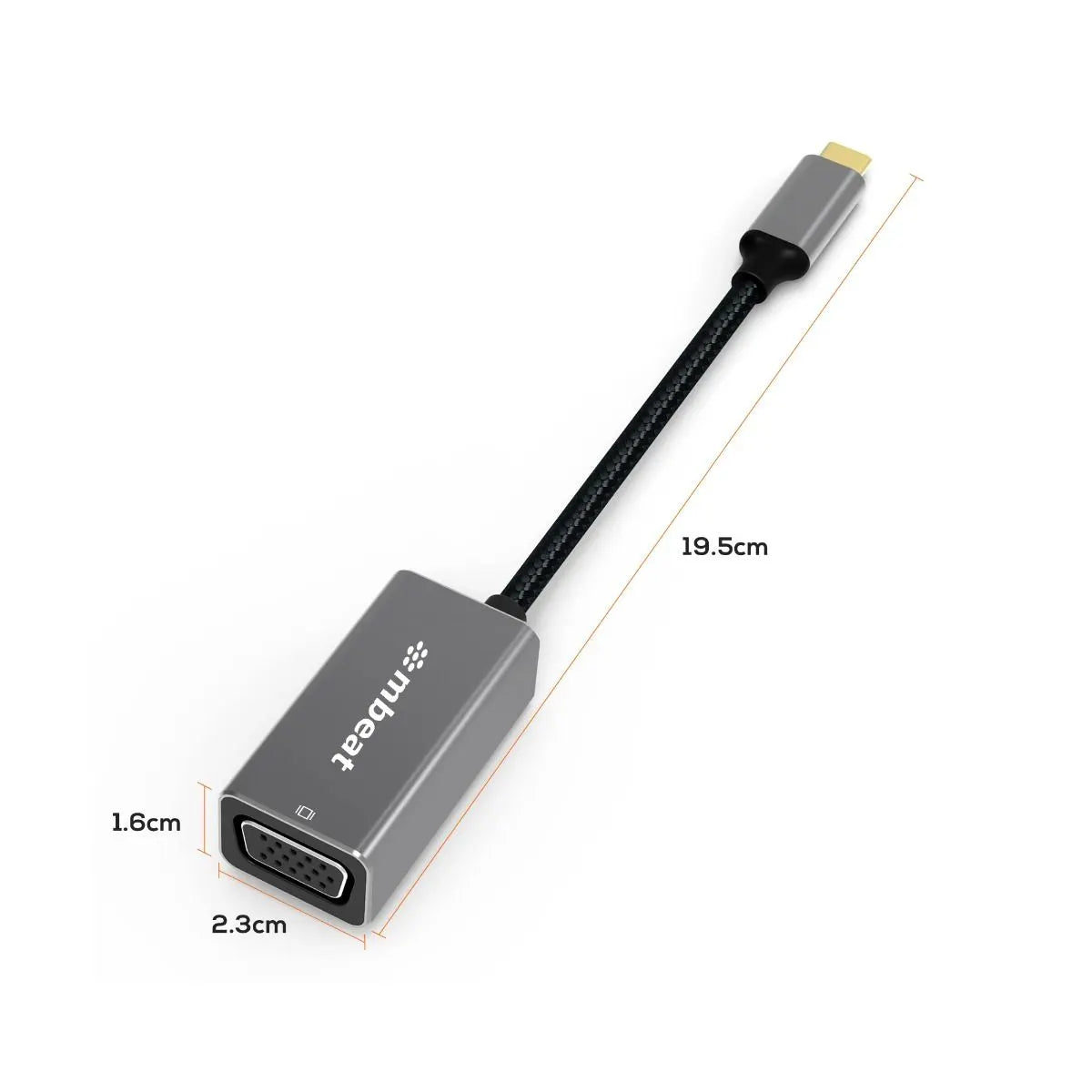 mbeat Elite USB-C to VGA Adapter- Space Grey - Image 7