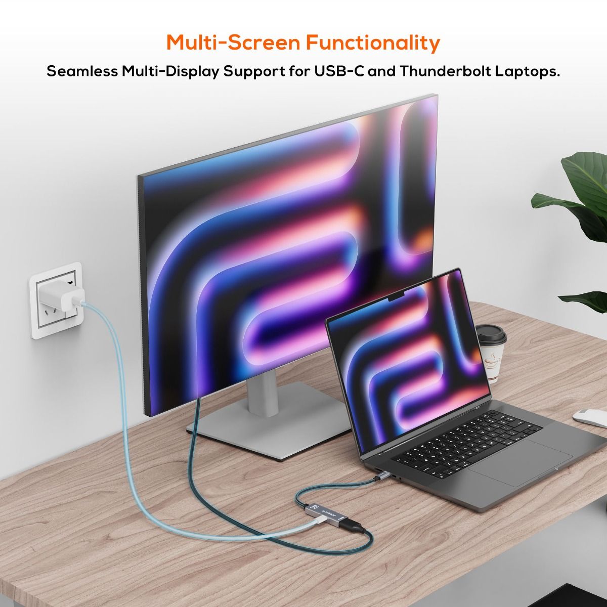mbeat Tough Link USB-C to DP Adapter with 100W PD - Space Grey - Image 2