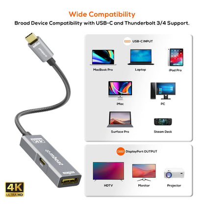 mbeat Tough Link USB-C to DP Adapter with 100W PD - Space Grey - Image 5