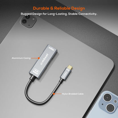 mbeat Tough Link USB-C to DP Adapter with 100W PD - Space Grey - Image 6