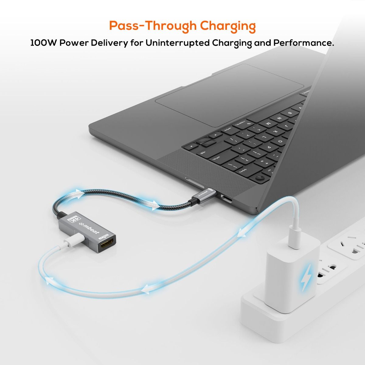 mbeat Tough Link USB-C to HDMI Adapter with 100W PD - Space Grey - Image 3