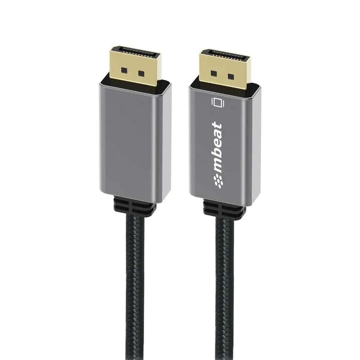 mbeat Tough Link 1.8m Display Port Cable v1.4 - Space Grey - Image 2