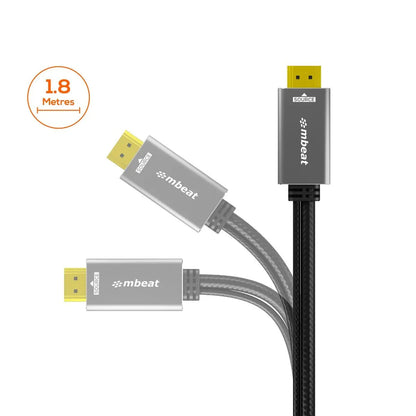 mbeat Tough Link 1.8m HDMI to DisplayPort Cable with USB Power - Image 4