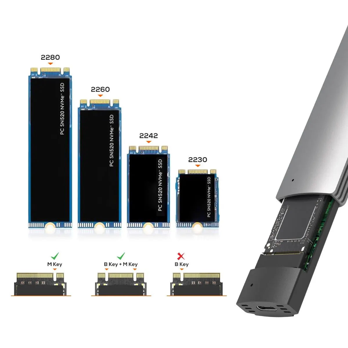 mbeat 10Gbps M.2 NVMe SATA SSD Enclosure - Image 6