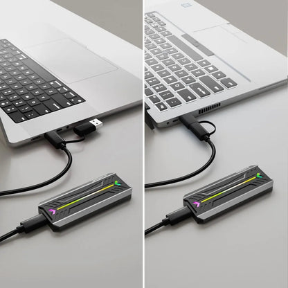 mbeat USB-C/A 10Gbps RGB M.2 NVMe & SATA SSD Enclosure - Image 3