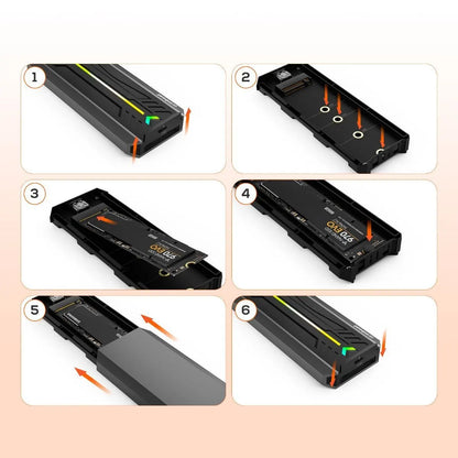 mbeat USB-C/A 10Gbps RGB M.2 NVMe & SATA SSD Enclosure - Image 4