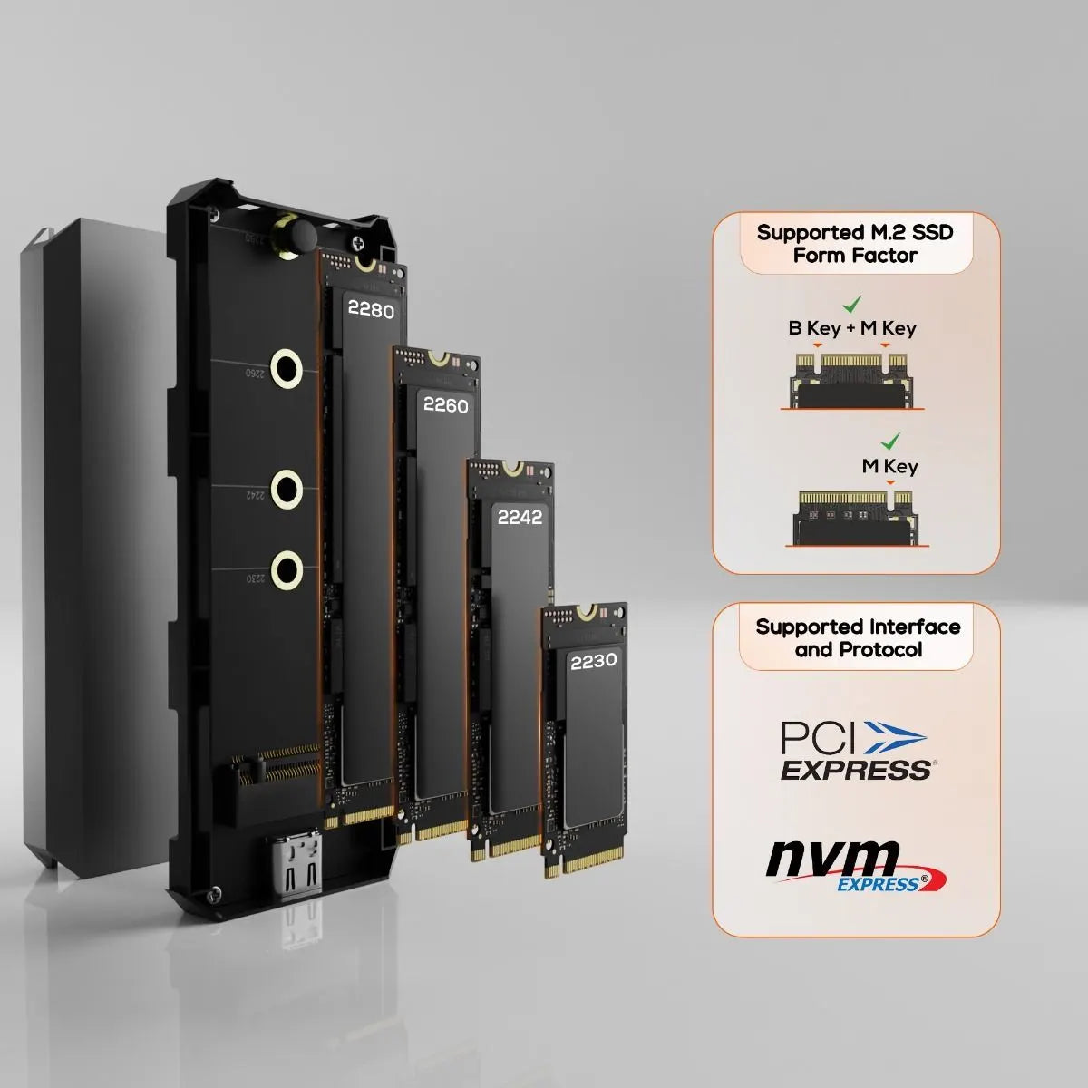 mbeat USB-C/A 10Gbps RGB M.2 NVMe & SATA SSD Enclosure - Image 5