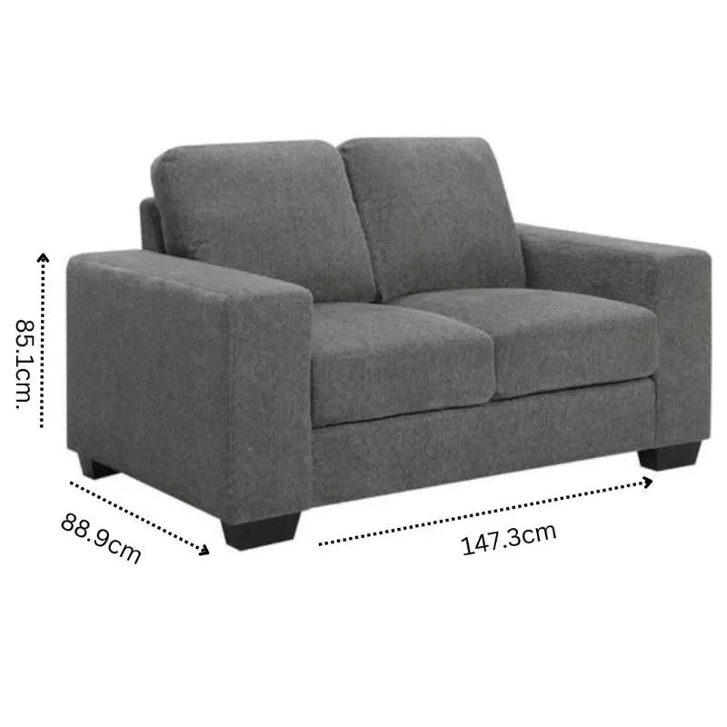 Brooks 2 Seater Fabric Sofa Elephant Grey - Image 2