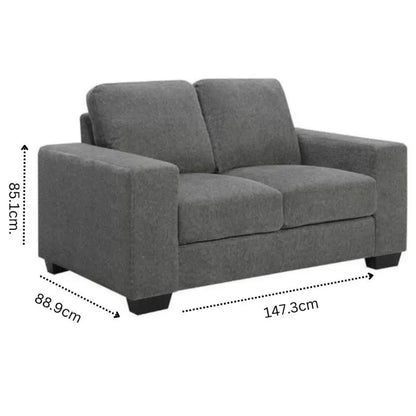 Brooks 2 Seater Fabric Sofa Elephant Grey - Image 2