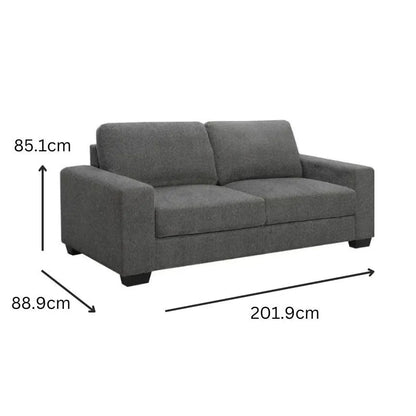 Brooks 3 Seater Fabric Sofa Elephant Grey - Image 3