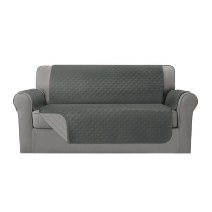 Sofa Cover Couch Cover 3 Seater Reversable Grey - Image 2
