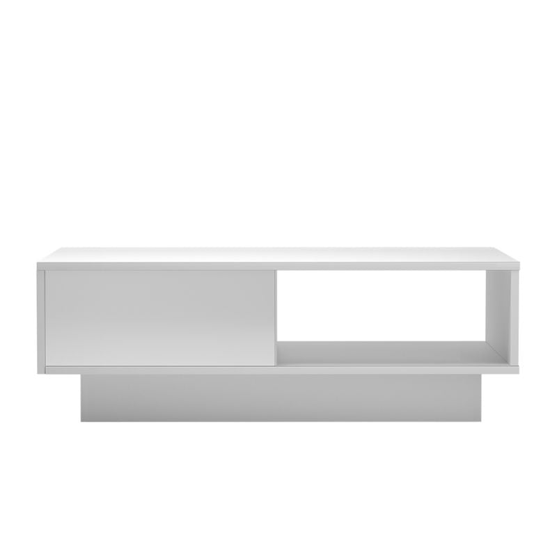 LED High Gloss Top White Coffee Table With Single Drawer - Image 4