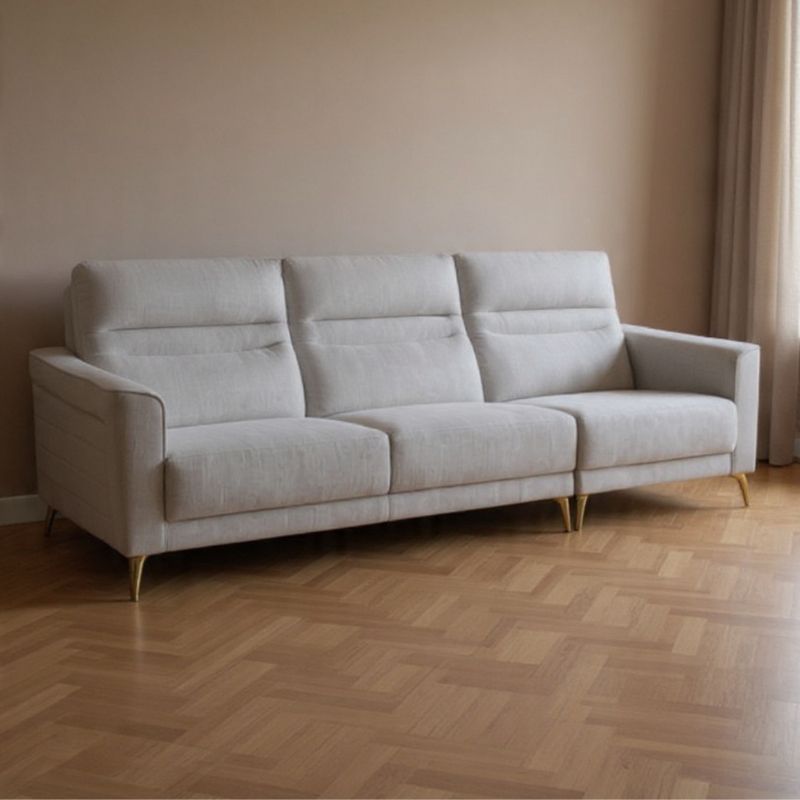 Maddison 3-Seater Fabric Sofa Light Grey - Image 2
