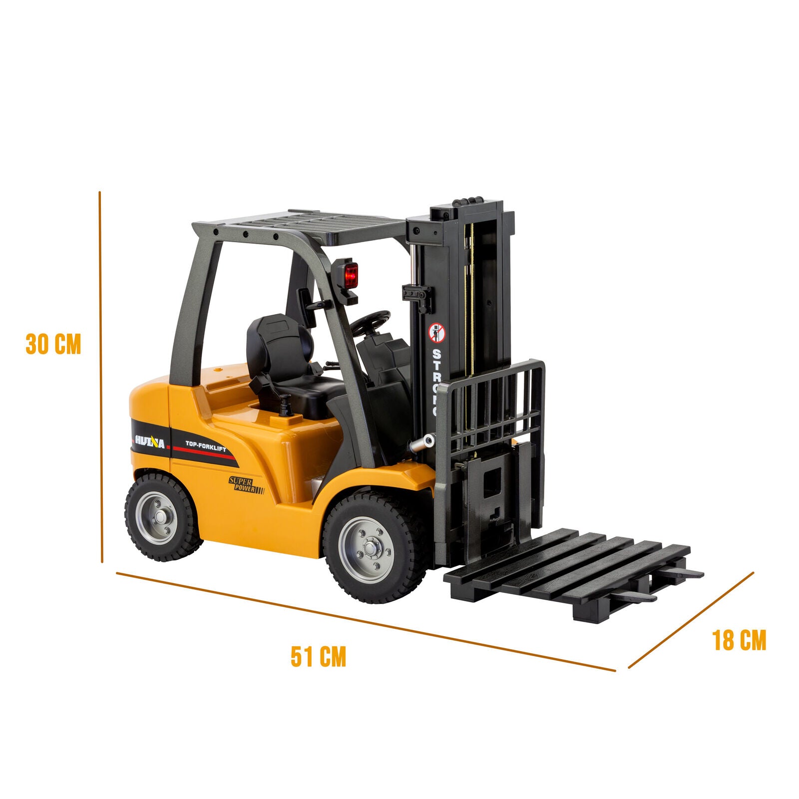 1:10 Scale 2.4G 8-Channel Metal Remote Control Forklift Construction Vehicle with Lifting Function & Sound - Image 9