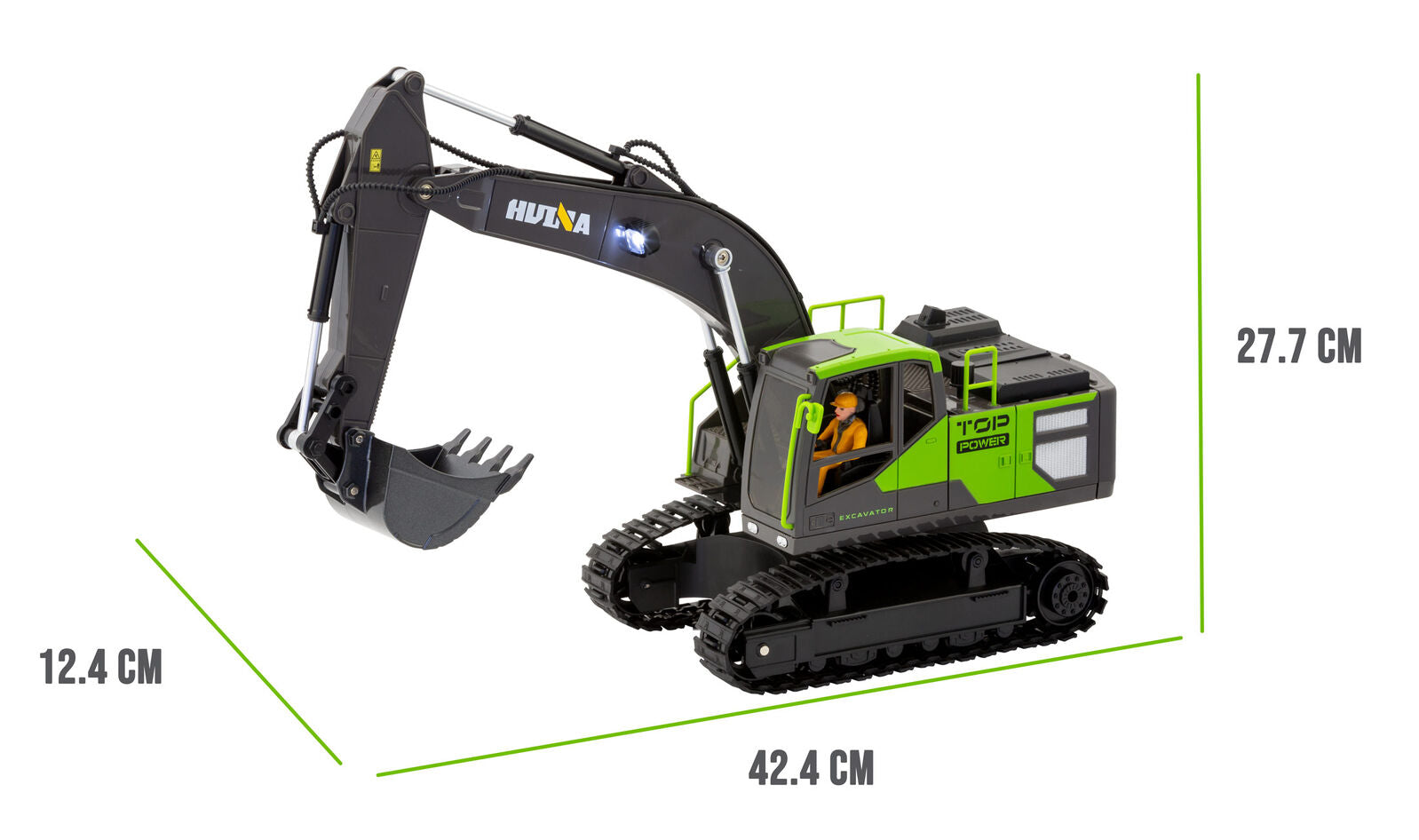 1:18 Scale 13-Channel Alloy Remote Control Excavator Construction Vehicle with Lights, Sound and Steam - Image 8