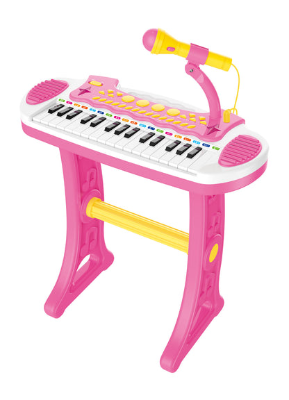 Children's Electronic Keyboard with Stand (Pink) Musical Instrument Toy - Image 8