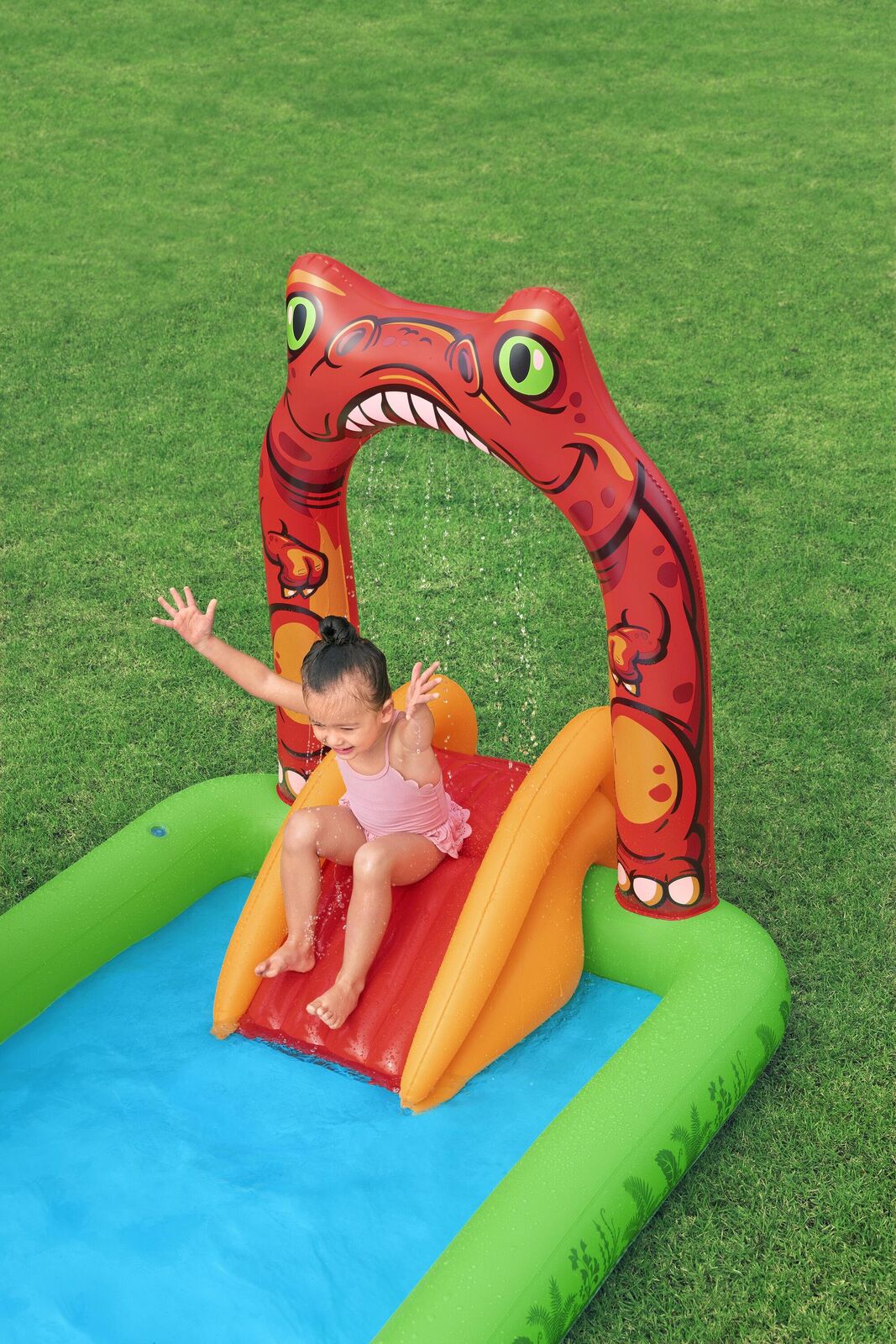 190L Jurassic Splash Water Play Centre, Bright Dinosaur Theme with Slide - Image 3