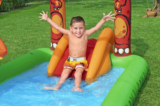 190L Jurassic Splash Water Play Centre, Bright Dinosaur Theme with Slide - Image 4