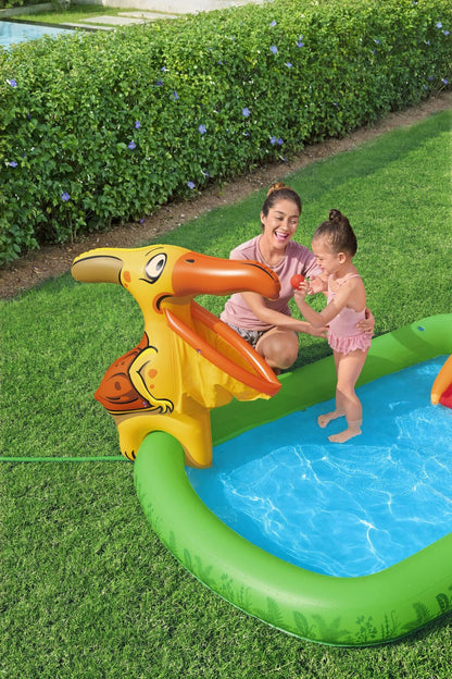 190L Jurassic Splash Water Play Centre, Bright Dinosaur Theme with Slide - Image 5