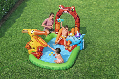 190L Jurassic Splash Water Play Centre, Bright Dinosaur Theme with Slide - Image 6