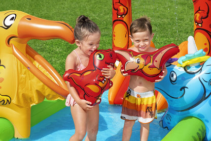 190L Jurassic Splash Water Play Centre, Bright Dinosaur Theme with Slide - Image 7
