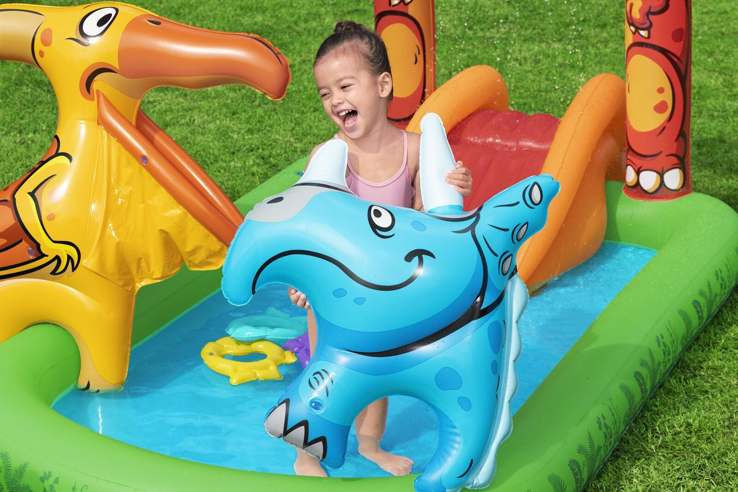 190L Jurassic Splash Water Play Centre, Bright Dinosaur Theme with Slide - Image 8
