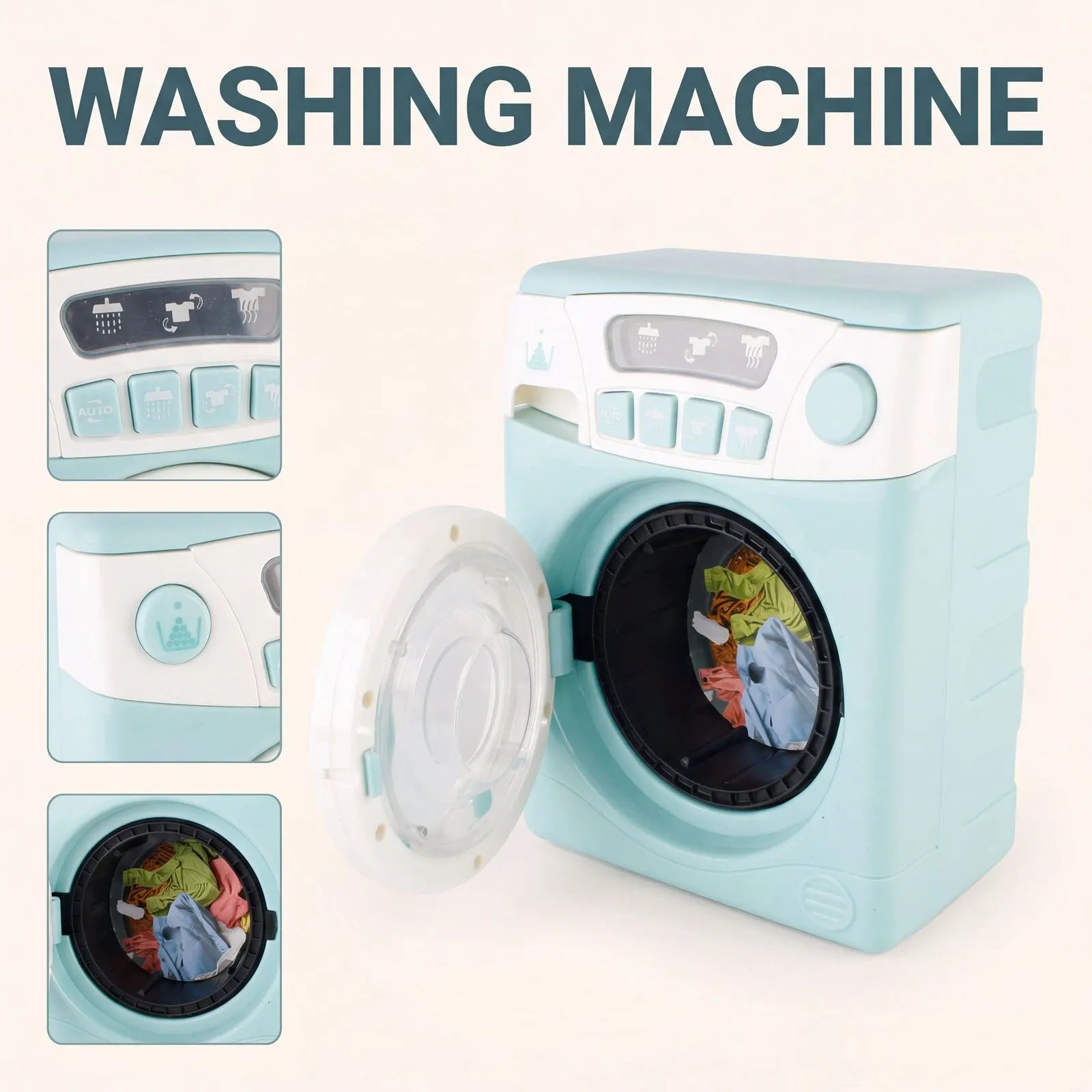4 Piece Home Appliance Toy Mixer, Washing Machine, Oven & Dishwasher, With Lights & Sound - Image 4