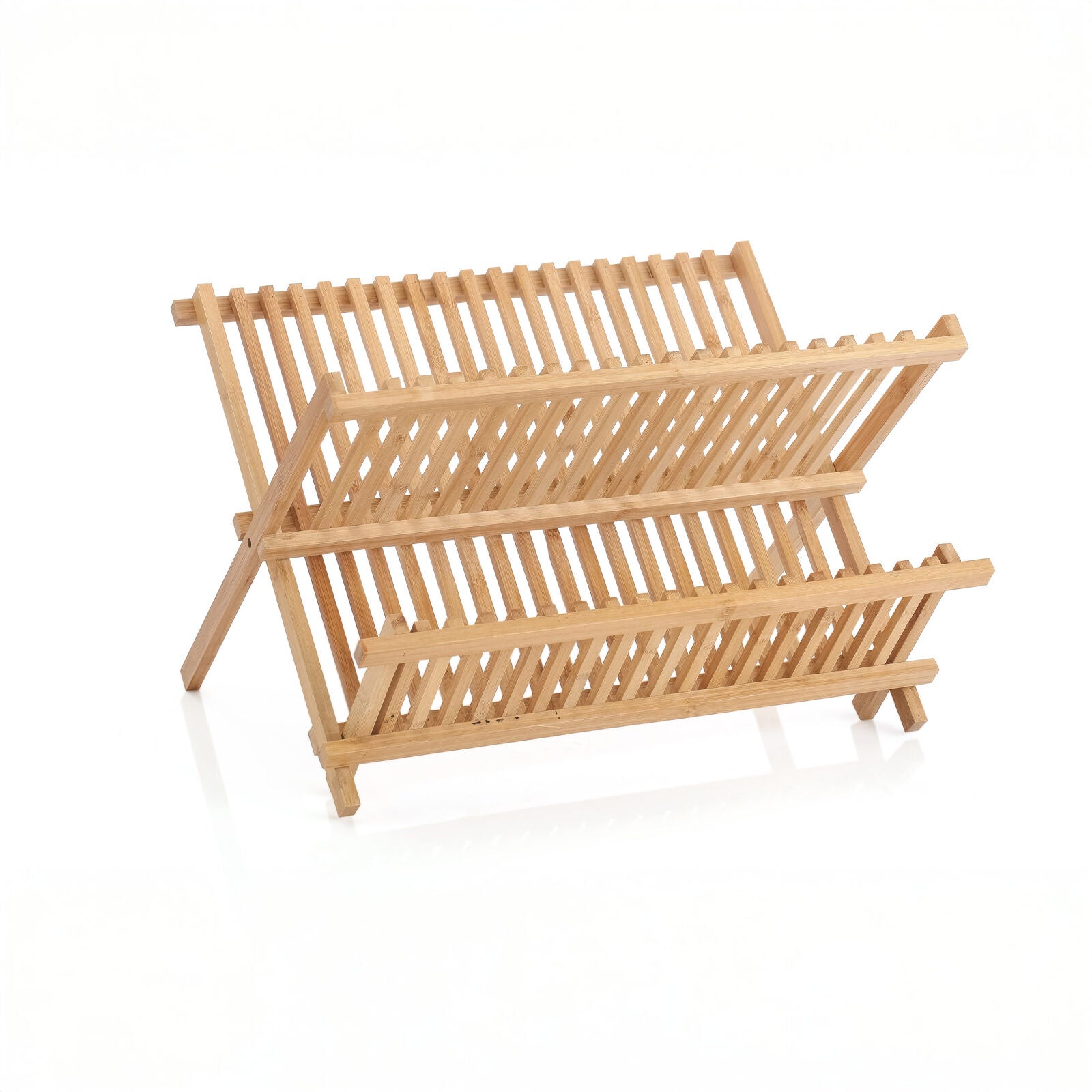 2 Tier Bamboo Dish Rack - Image 4