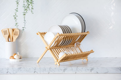 2 Tier Bamboo Dish Rack - Image 5