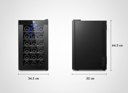 18 Bottle Thermoelectric Wine Fridge, 130W, UV Protected Glass Door, Soft LED Illumination - Image 2