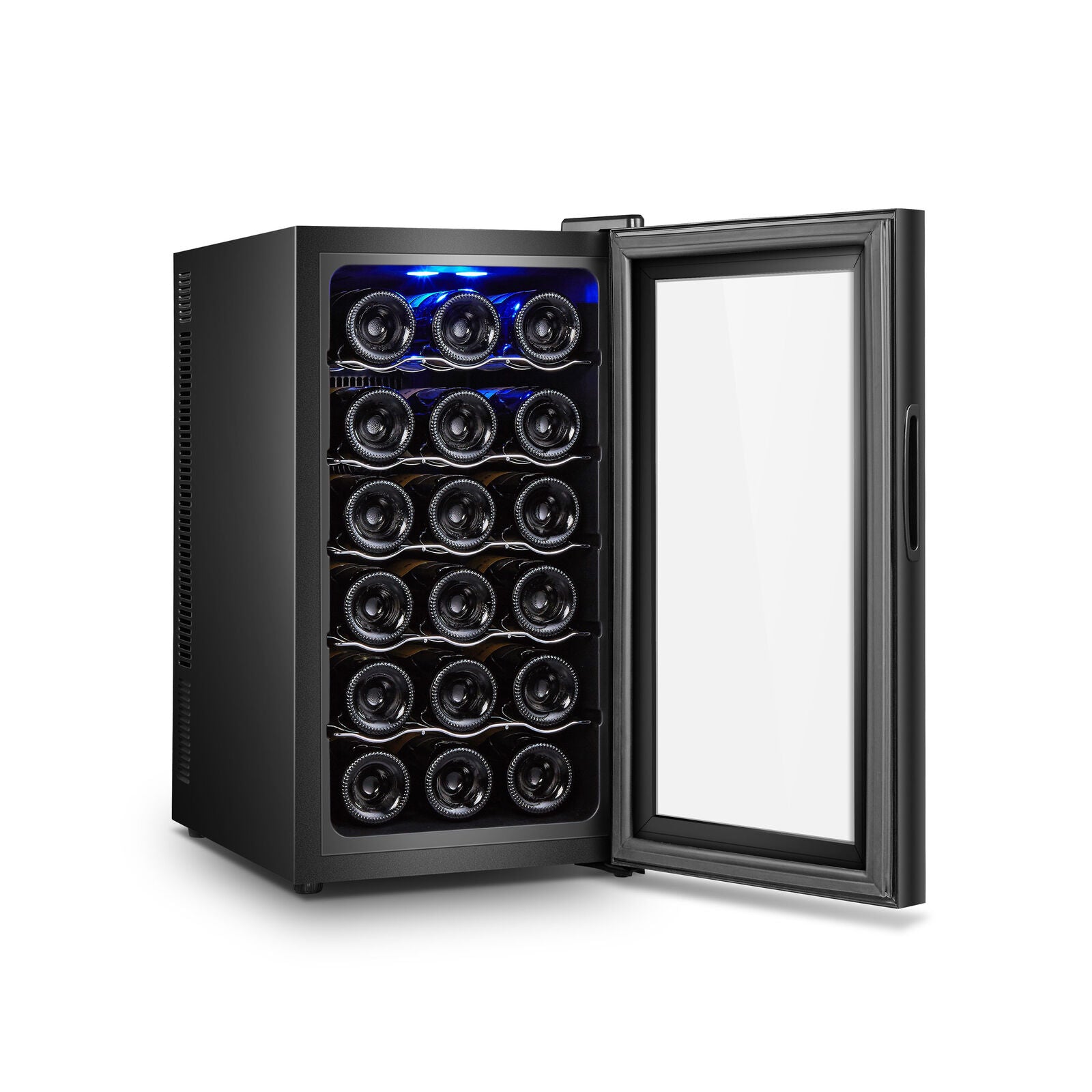 18 Bottle Thermoelectric Wine Fridge, 130W, UV Protected Glass Door, Soft LED Illumination - Image 3