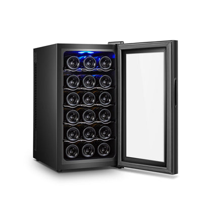 18 Bottle Thermoelectric Wine Fridge, 130W, UV Protected Glass Door, Soft LED Illumination - Image 3