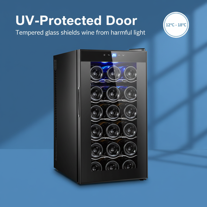 18 Bottle Thermoelectric Wine Fridge, 130W, UV Protected Glass Door, Soft LED Illumination - Image 5