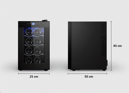 8 Bottle Thermoelectric Wine Fridge, 65W, UV Protected Glass Door, Soft LED Illumination - Image 2