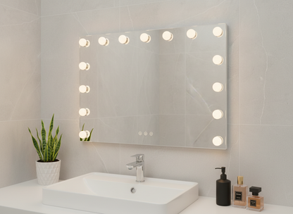 LED Beauty Mirror with 15 Bulbs, Colour Settings, USB A and USB C, White, 58 × 48cm - Image 4