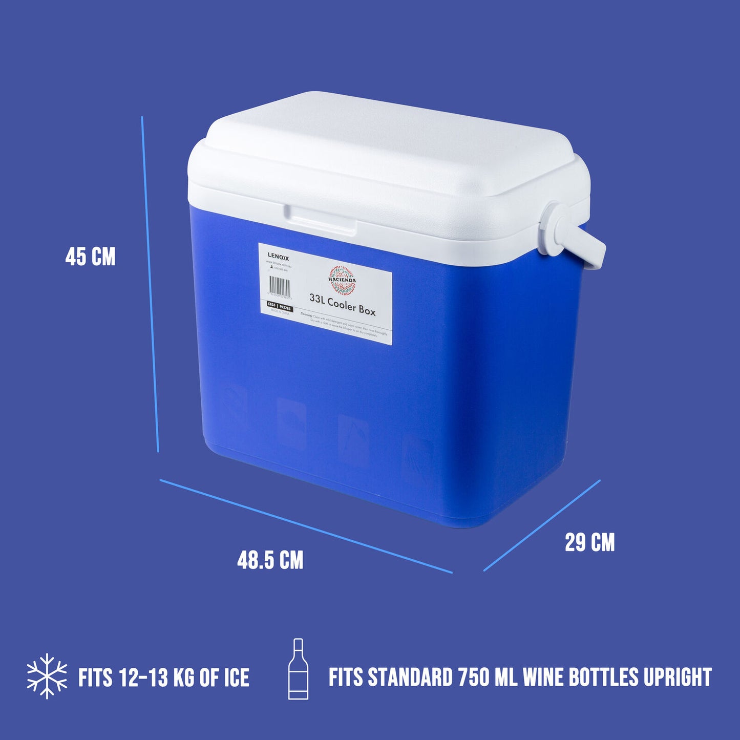 33L Portable Cooler Box Ice Chest for Picnic, Camping, Fishing, Caravan - Image 2